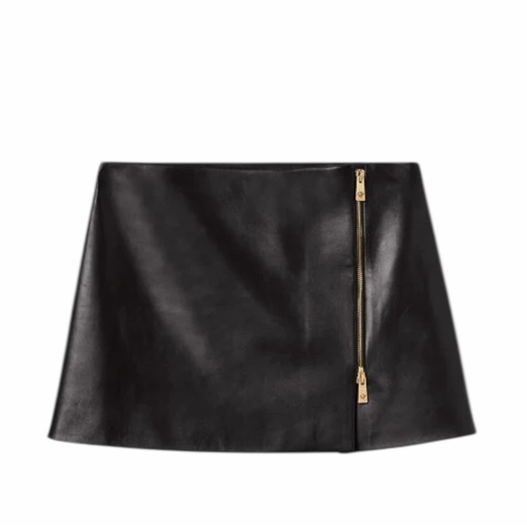 Versace Dresses & Skirts - VERSACE Medusa Leather Zipper Skirt